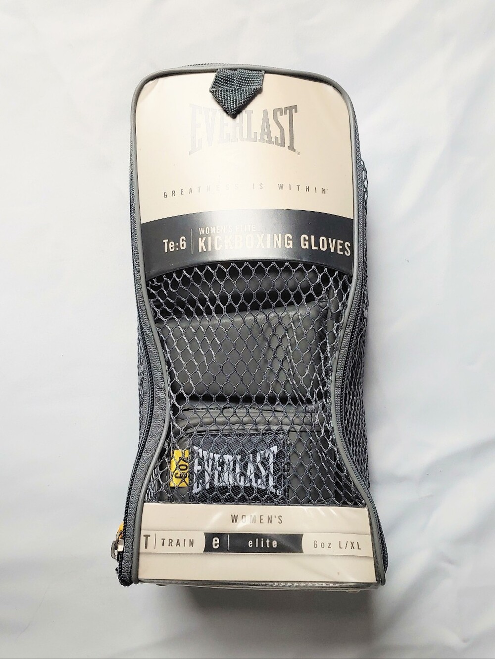 Everlast Women's Elite Gray Kickboxing Gloves 6 oz.  MMA sports martial arts